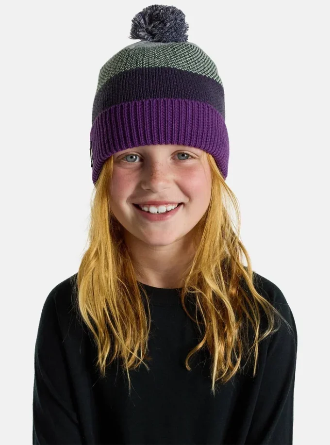 Bonnet à pompon doublé polaire Burton pour enfants Bonnet à pompon doublé polaire Burton pour enfants